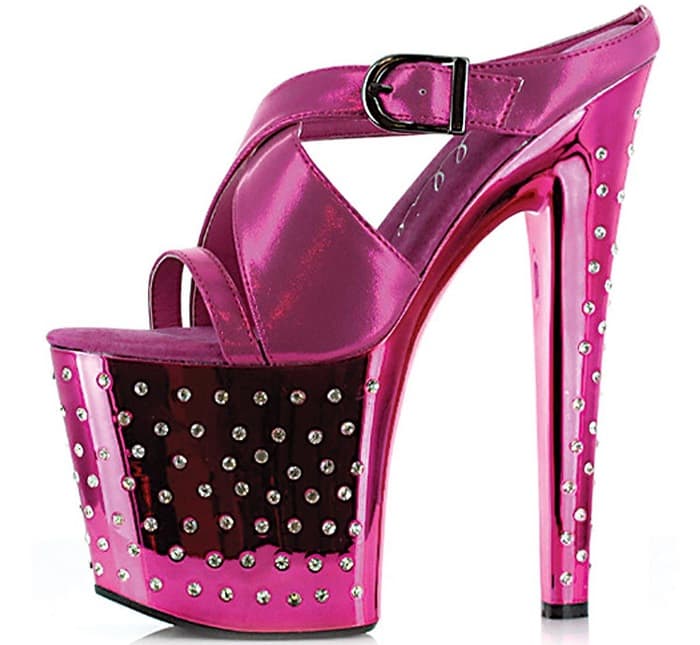 Metallic 8 Inch Fuchsia Heels