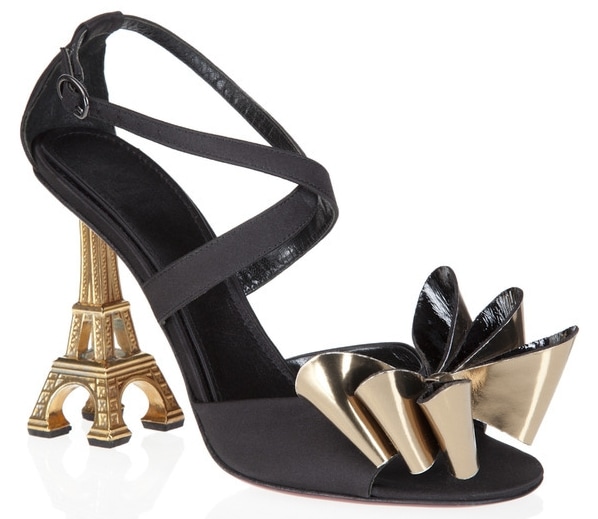 Mugnai Eiffel Tower Peep Toe Sandals