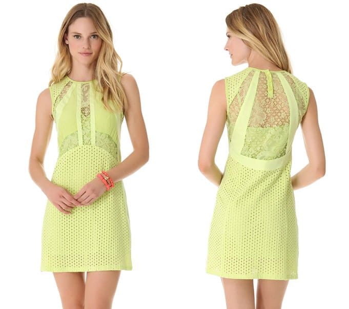 The Nanette Lepore All Nite Dress features a playful yet elegant design, perfect for a vibrant evening out