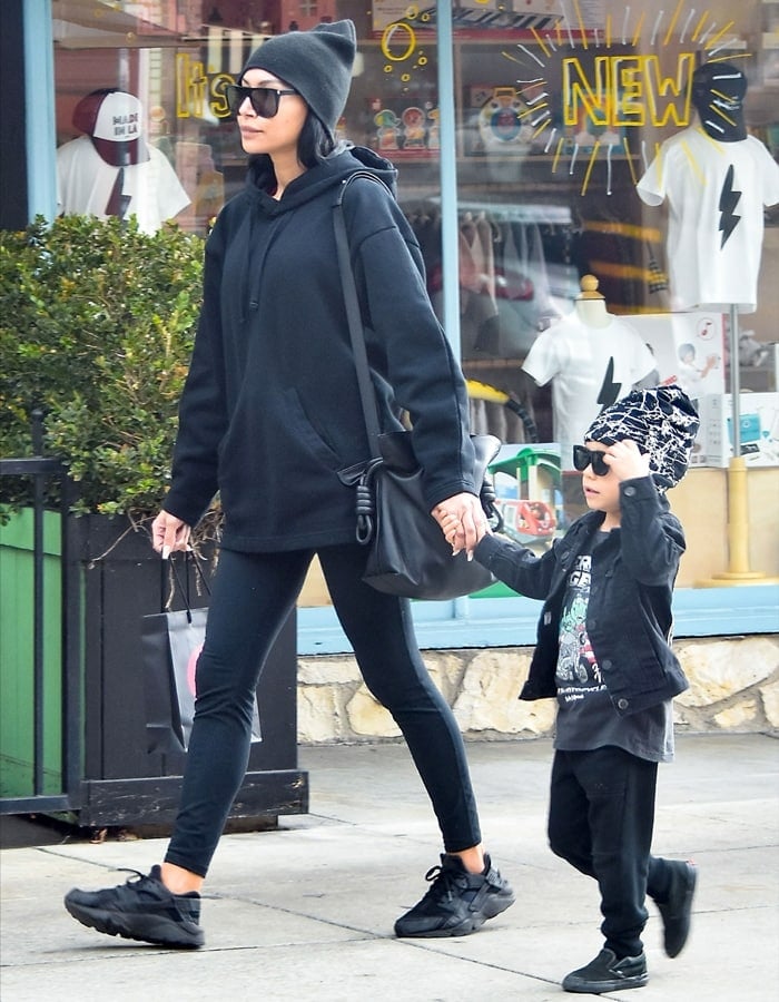 Naya Rivera out for a walk with her son Josey Hollis Dorsey in Los Angeles on January 16, 2020