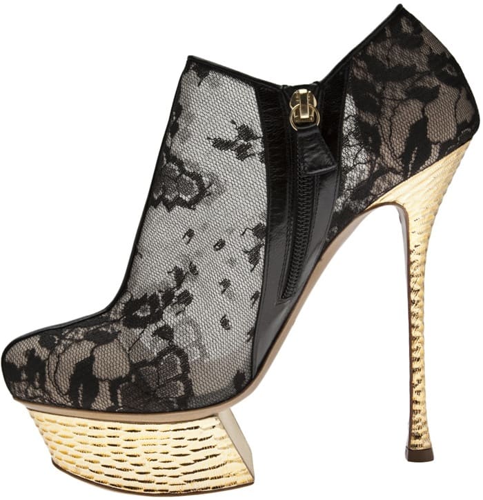 Nicholas Kirkwood Black Lace Ankle Booties