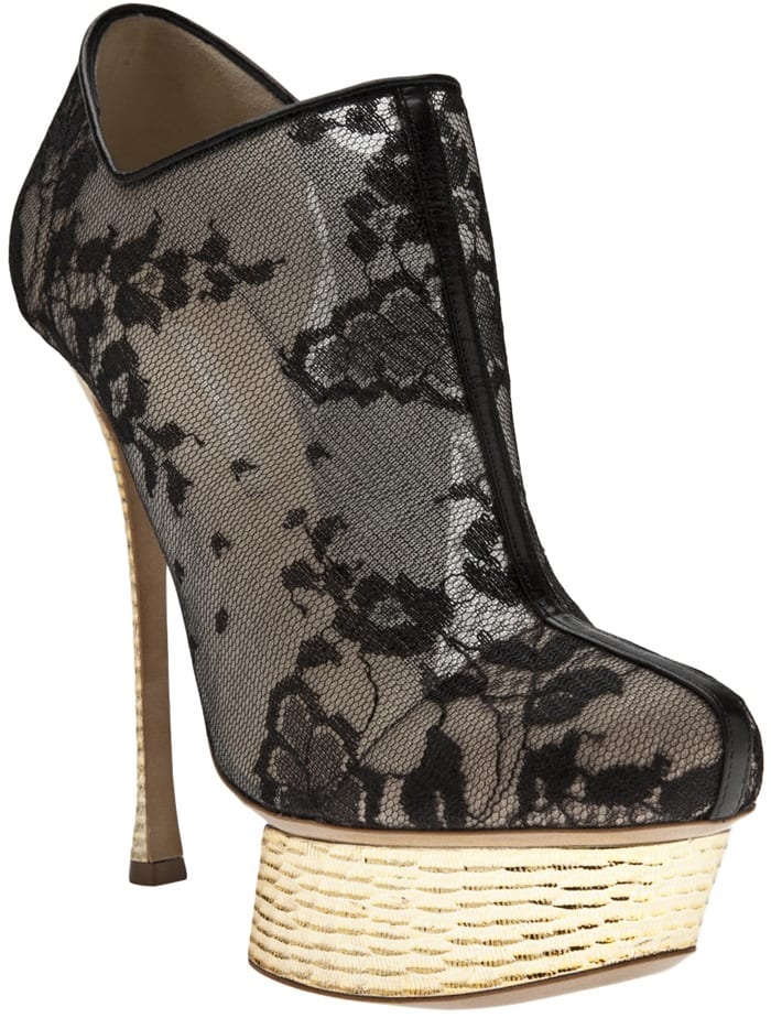 Nicholas Kirkwood Black Lace Ankle Booties