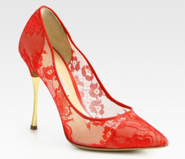 Nicholas Kirkwood Lace Pumps Red