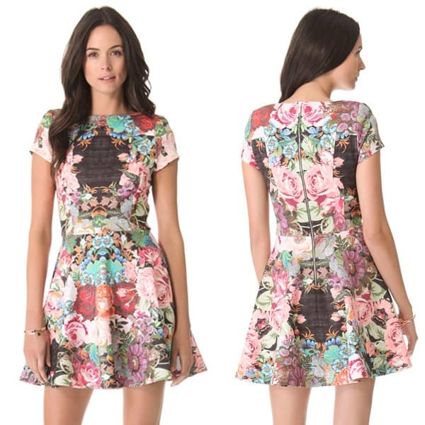 Nicholas Tapestry Print Scuba Skater Dress