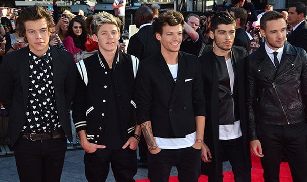 Harry Styles, Niall Horan, Louis Tomlinson, Zayn Malik, and Liam Payne at One Direction: This Is Us world premiere