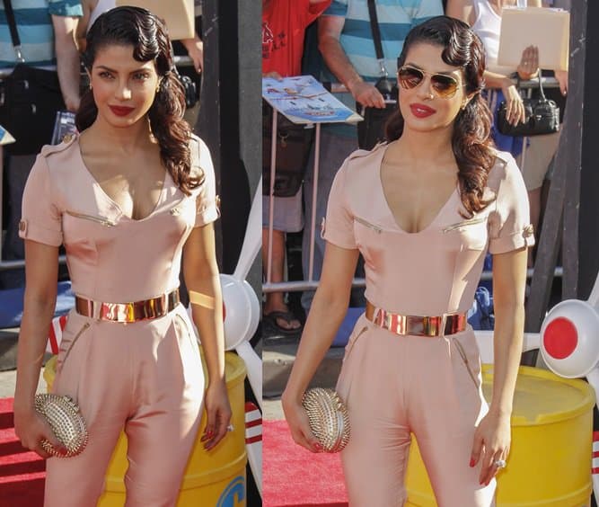We guess Priyanka Chopra was trying to get into the movie's theme, her jumpsuit and aviators being a salute to the vintage uniform of pilots.