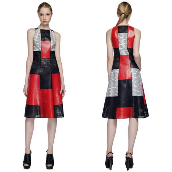 Proenza Schouler Patchwork Whipsnake/Leather Dress