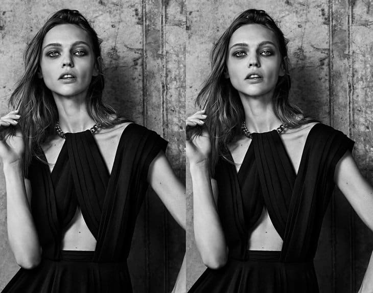 A look at Rachel McAdams' Saint Laurent dress as featured in the Spring/Summer Pre-Collection 2014 lookbook, highlighting its elegant design