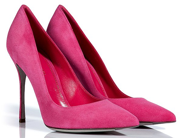Sergio Rossi Pink Suede Pointy-Toe Pumps