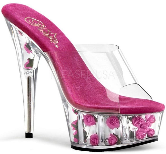 Stiletto Heel Flower Filled Platform