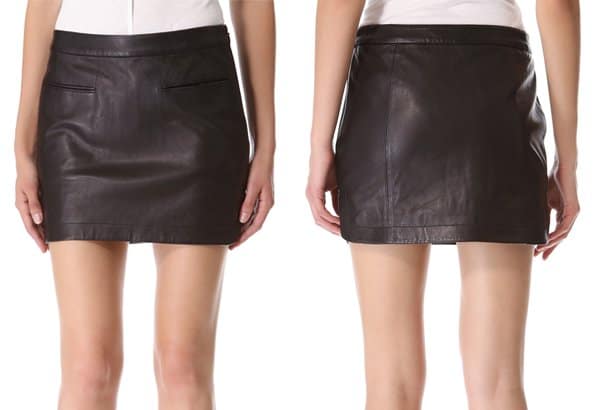 T by Alexander Wang Lightweight Leather Miniskirt
