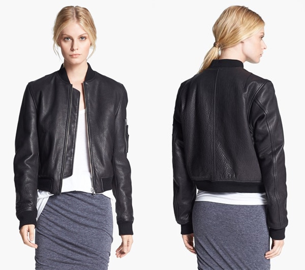 T by Alexander Wang Reversible Leather & Nylon Bomber Jacket