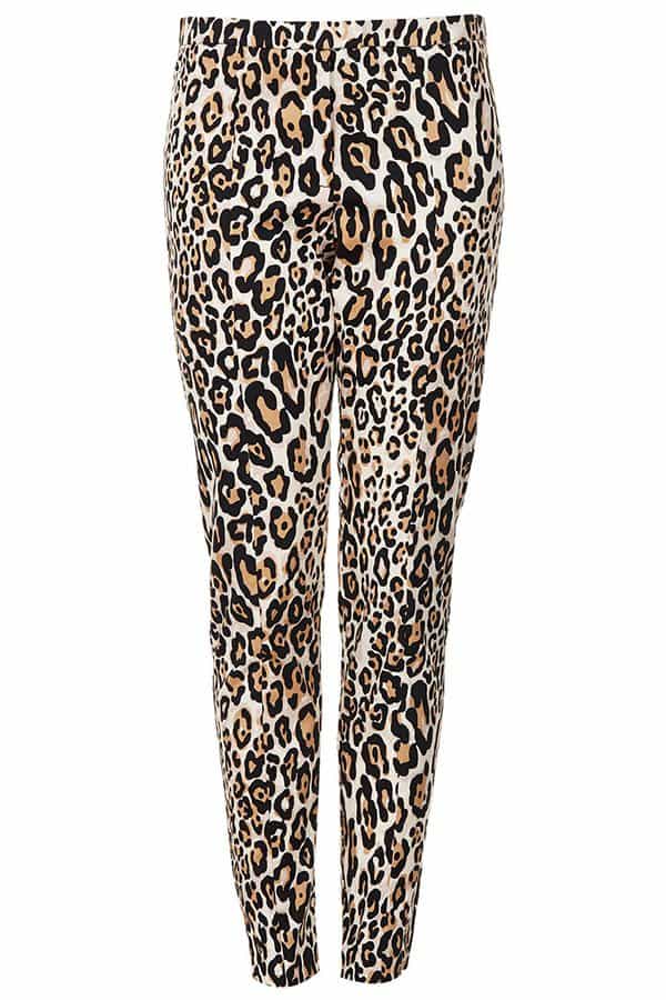 Topshop Animal-Print Skinny Trousers