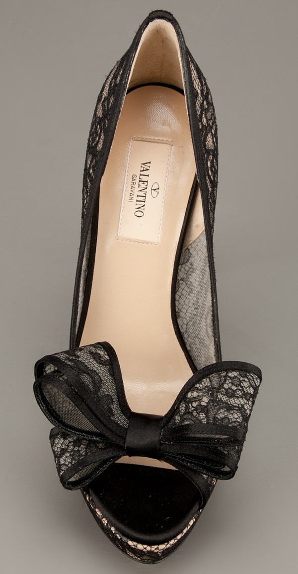 Valentino Garavani Lace Peep-Toe Pump