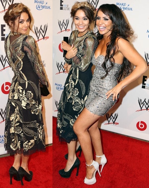 Vanessa Hudgens and Layla El at the WWE Superstars for Hope event in Beverly Hills on August 15, 2013