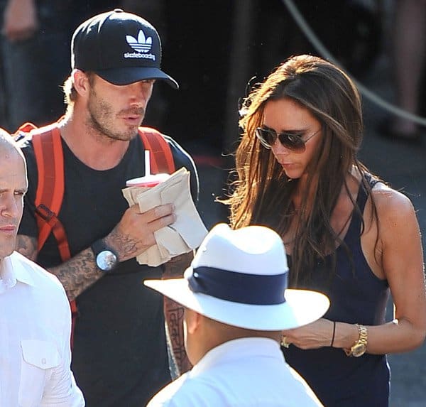 Victoria Beckham with her husband David in Disneyland