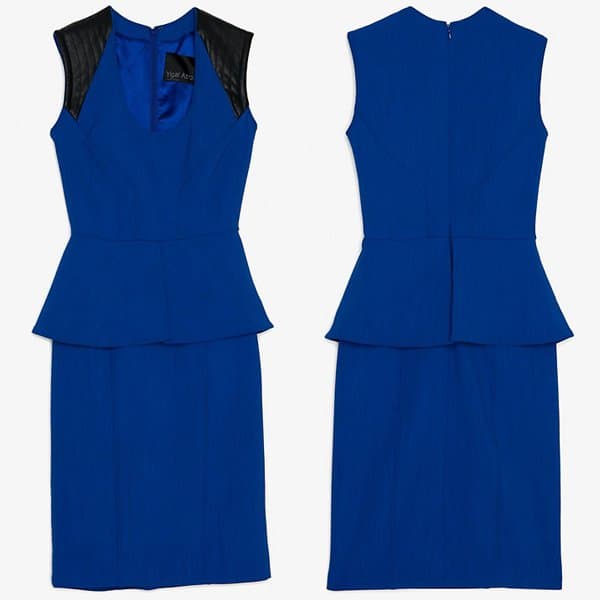  Yigal Azrouël Leather-Edged Peplum Dress