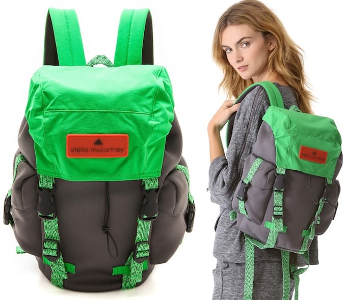 Adidas by Stella McCartney Neoprene Backpack in Sharp Gray/Rich Green