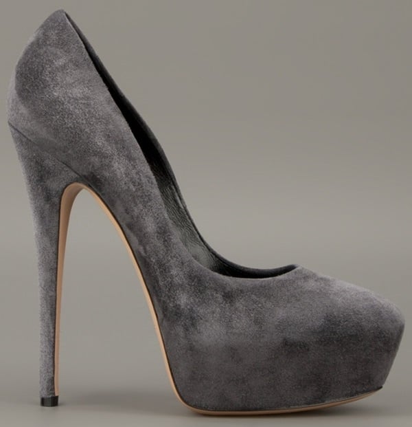 Casadei Platform Pumps in Charcoal Gray