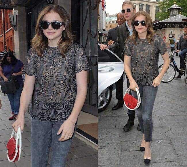 Chloë Moretz leaving her hotel for a day of promotion for her new film Kick-Ass 2