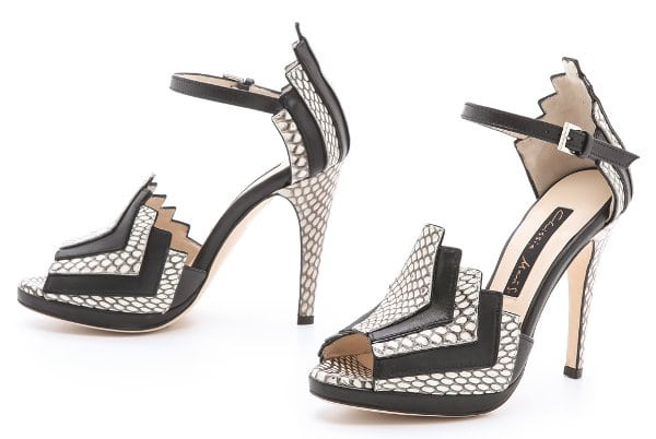 Chrissie Morris - La Roisin Snakeskin Sandals