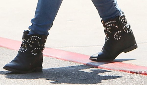 Hilary Duff's studded ankle boots