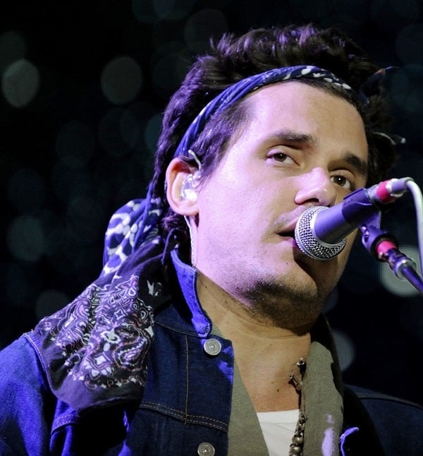 John Mayer wears a bandanna as he performs live in concert at the Molson Canadian Amphitheatre, August 15, 2013