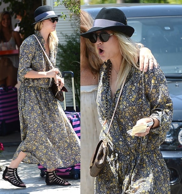 Kaley Cuoco going boho for a private party held in Brentwood, Los Angeles, on August 12, 2013