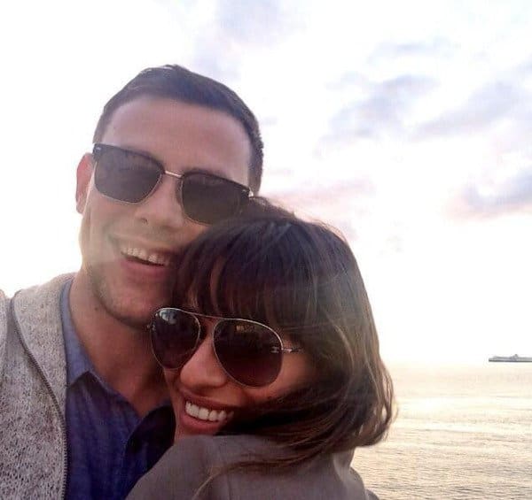 Lea Michele and Cory Monteith share a tender moment, photo shared in her heartfelt Twitter return, July 29, 2013