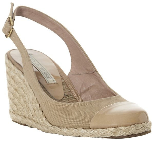 Pied a Terre Slingback Espadrille Wedges in Nude