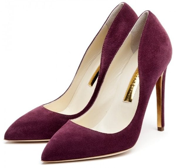 Rupert Sanderson Elba Pumps in Wine Suede