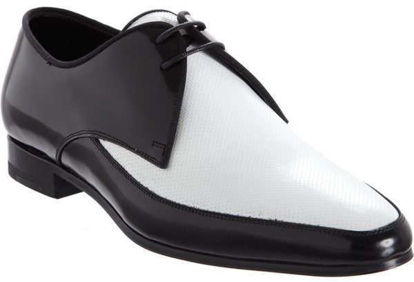 Saint Laurent Two-Tone Perforated Derby Shoes