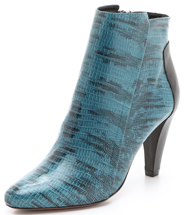 10 Crosby Derek Lam Sapphire Lizard Print Booties