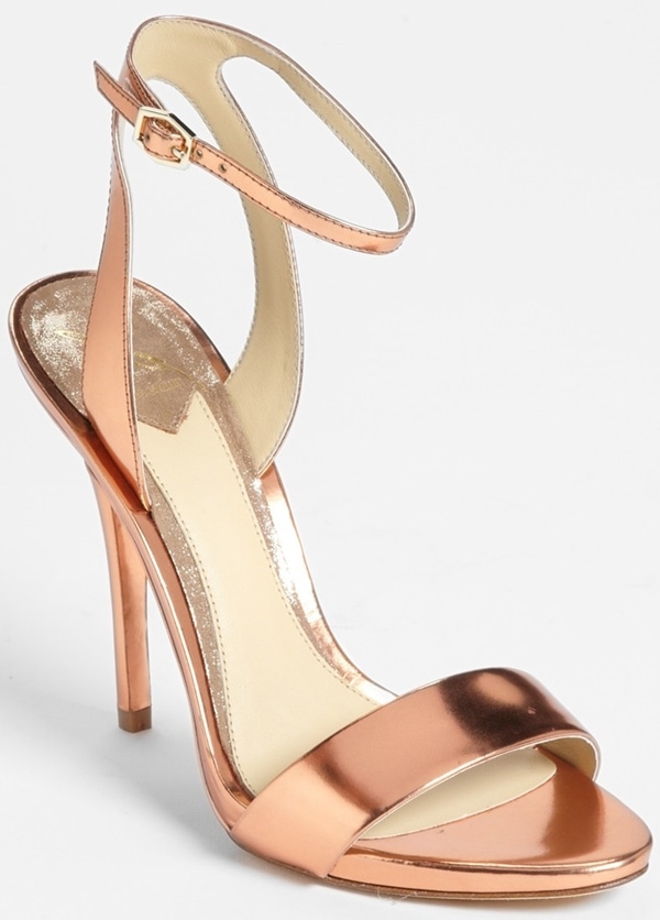 Brian Atwood "Catania" Sandals in Bronze Mirror