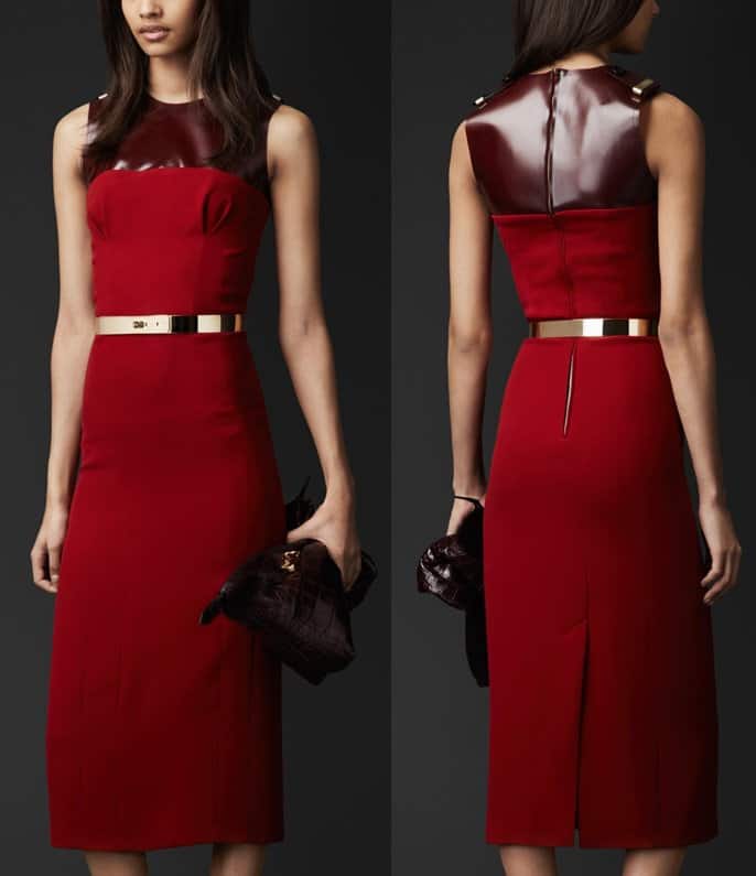Burberry Prorsum Rubber-Detail Silk Dress