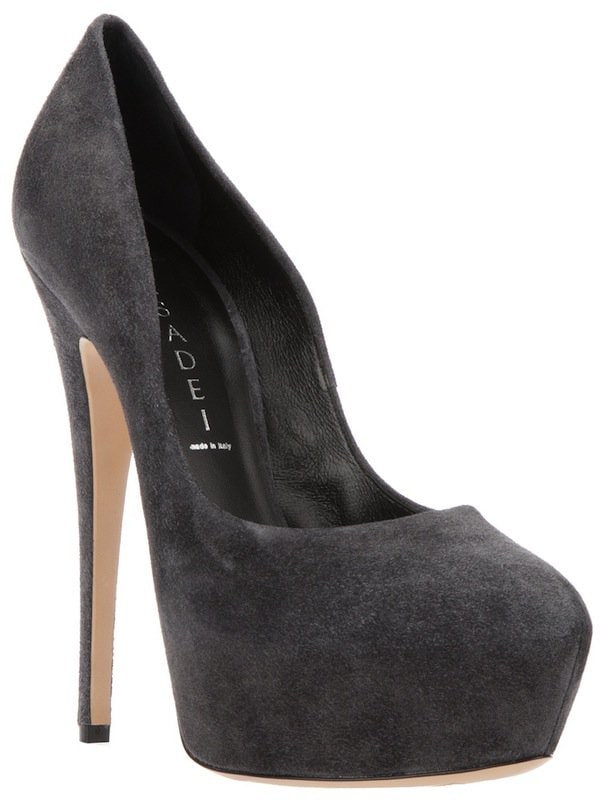 Casadei Gray Suede Pumps