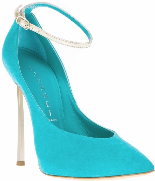 Turquoise Casadei Suede Pumps