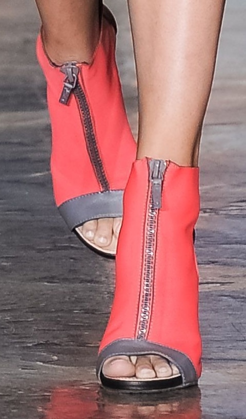 Karlie's shoes in orange as seen on the DKNY Spring 2014 runway