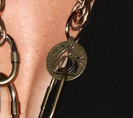 Ellen Pompeo's massive gold-tone crystal link Lanvin necklace