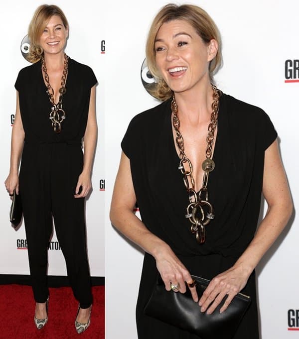 Actress Ellen Pompeo arrives at the "Grey's Anatomy" 200th Episode Celebration at The Colony