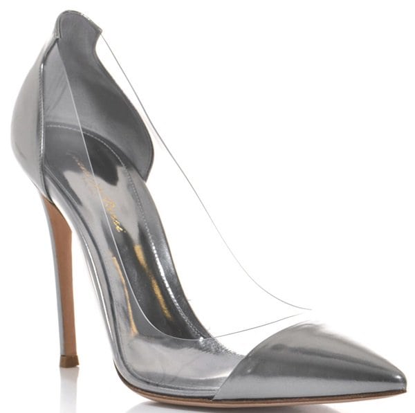 Silver Gianvito Rossi Leather and PVC Pumps