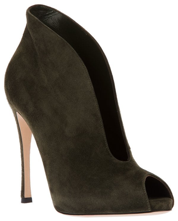 Gianvito Rossi Suede Booties Green