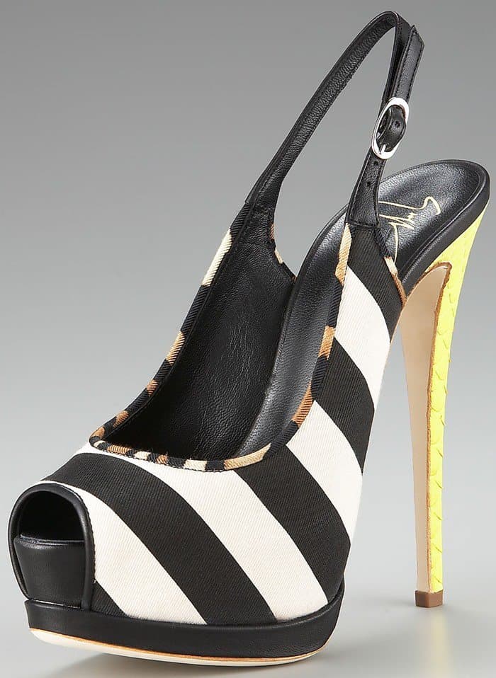 Giuseppe Zanotti Striped Canvas Sandals