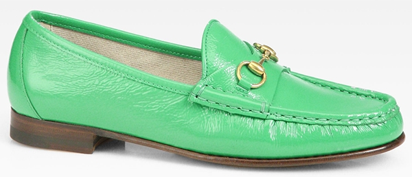 Gucci Patent Leather Horsebit Loafers Aqua