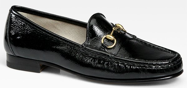Gucci Patent Leather Horsebit Loafers Black