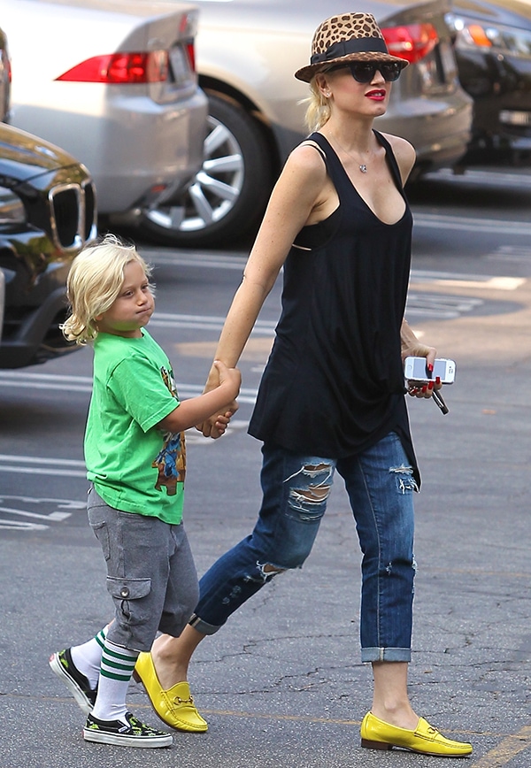 Gwen Stefani dropping her son Zuma off at school in Los Angeles on September 11, 2013