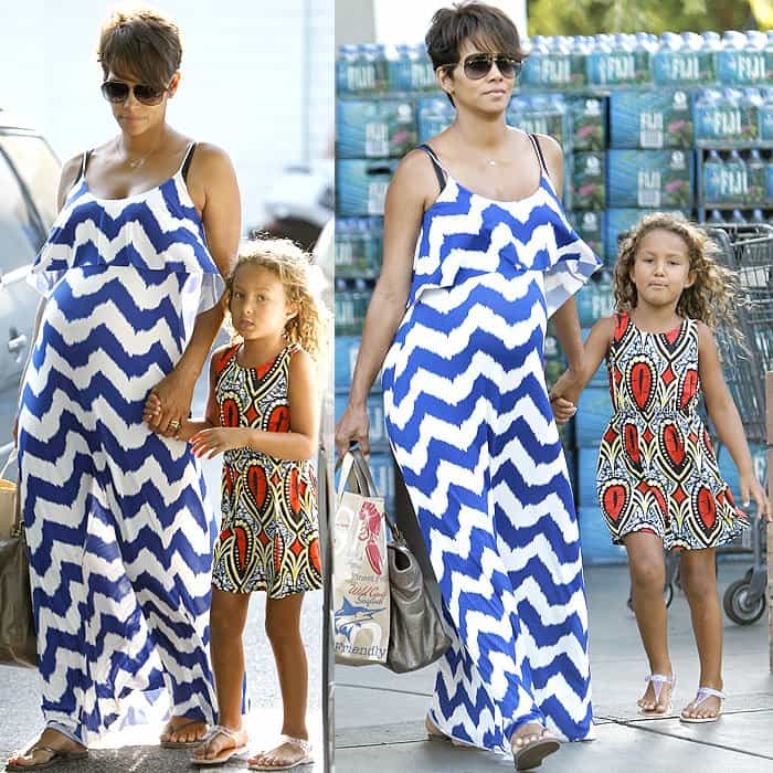 Fashionable Grocery Run: Halle Berry and daughter Nahla Ariela Aubry spotted shopping at Bristol Farms in Beverly Hills, CA — August 29, 2013