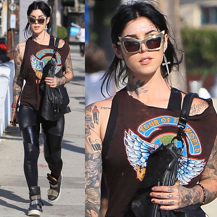 Kat Von D leaving Urth Caffe