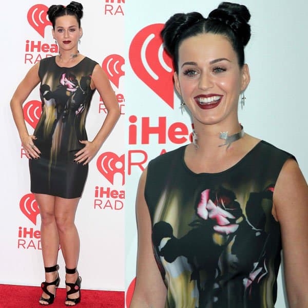 Katy Perry dazzles in a bold outfit at the iHeartRadio Music Festival press room, MGM Grand Arena, Las Vegas, September 20, 2013