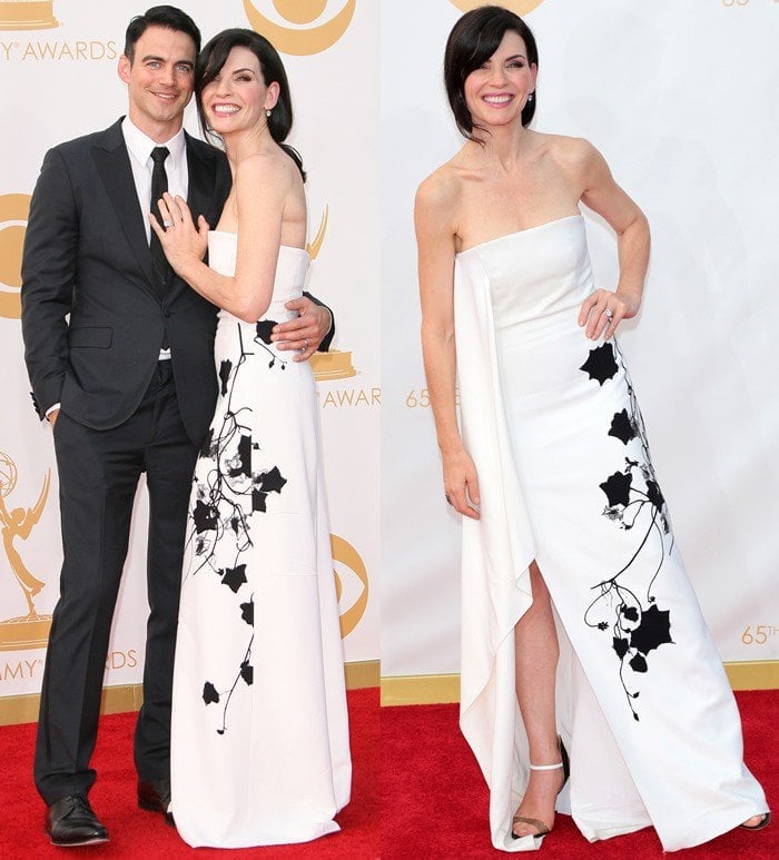 Julianna Margulies poses with her husband Keith Lieberthal at the 2013 Emmy Awards